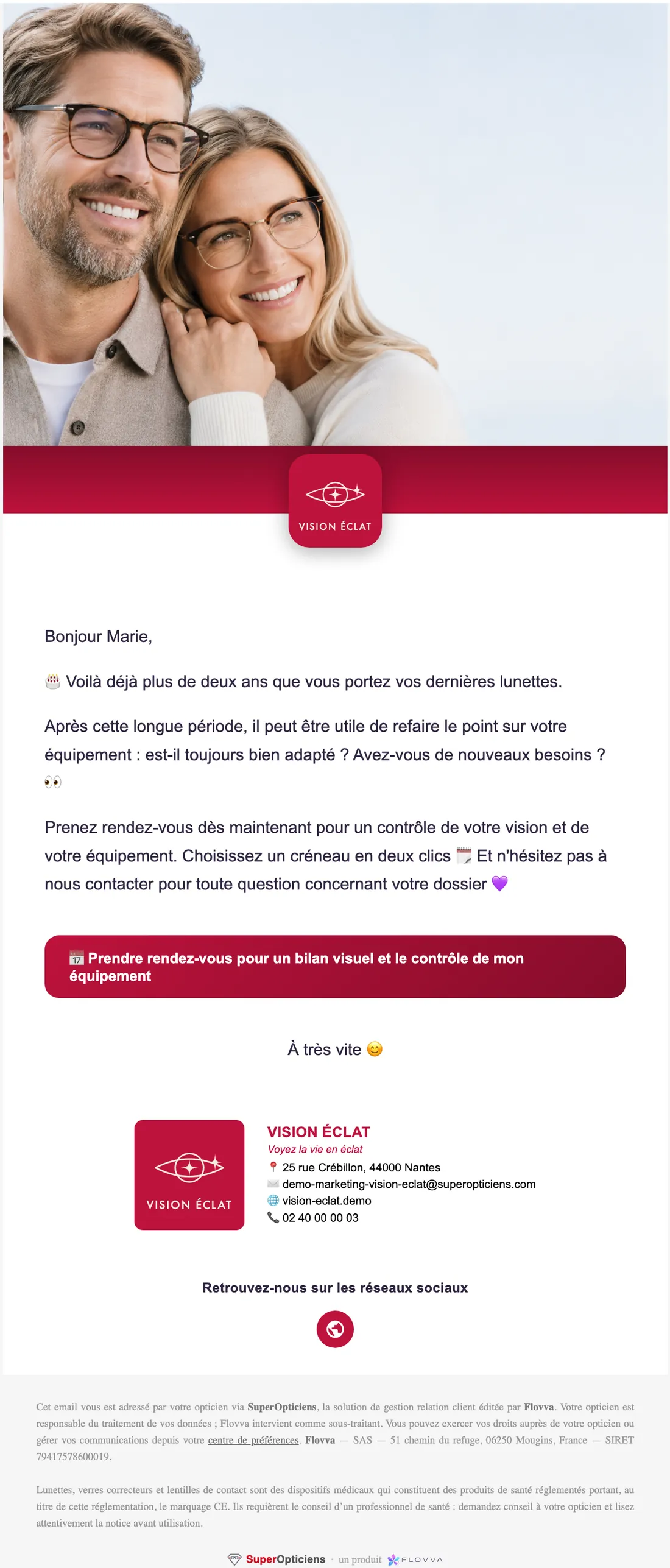 Vrai message envoyé deux ans après l'achat, à la marque du magasin